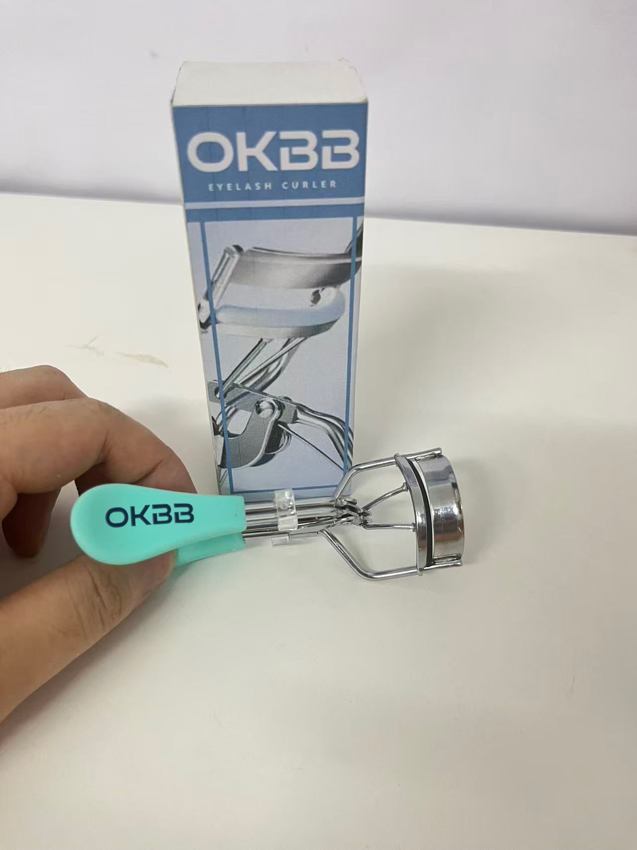 OKBB Eyelash Curler - Comfort-Grip Mint Green for Pain-Free Lash Shaping