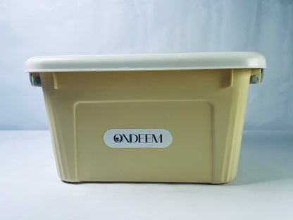 ONDEEM Plastic Storage Bins with Lids Large Storage Box with Handle Stackable Containers for Organizing，Reusable containers for efficient storage