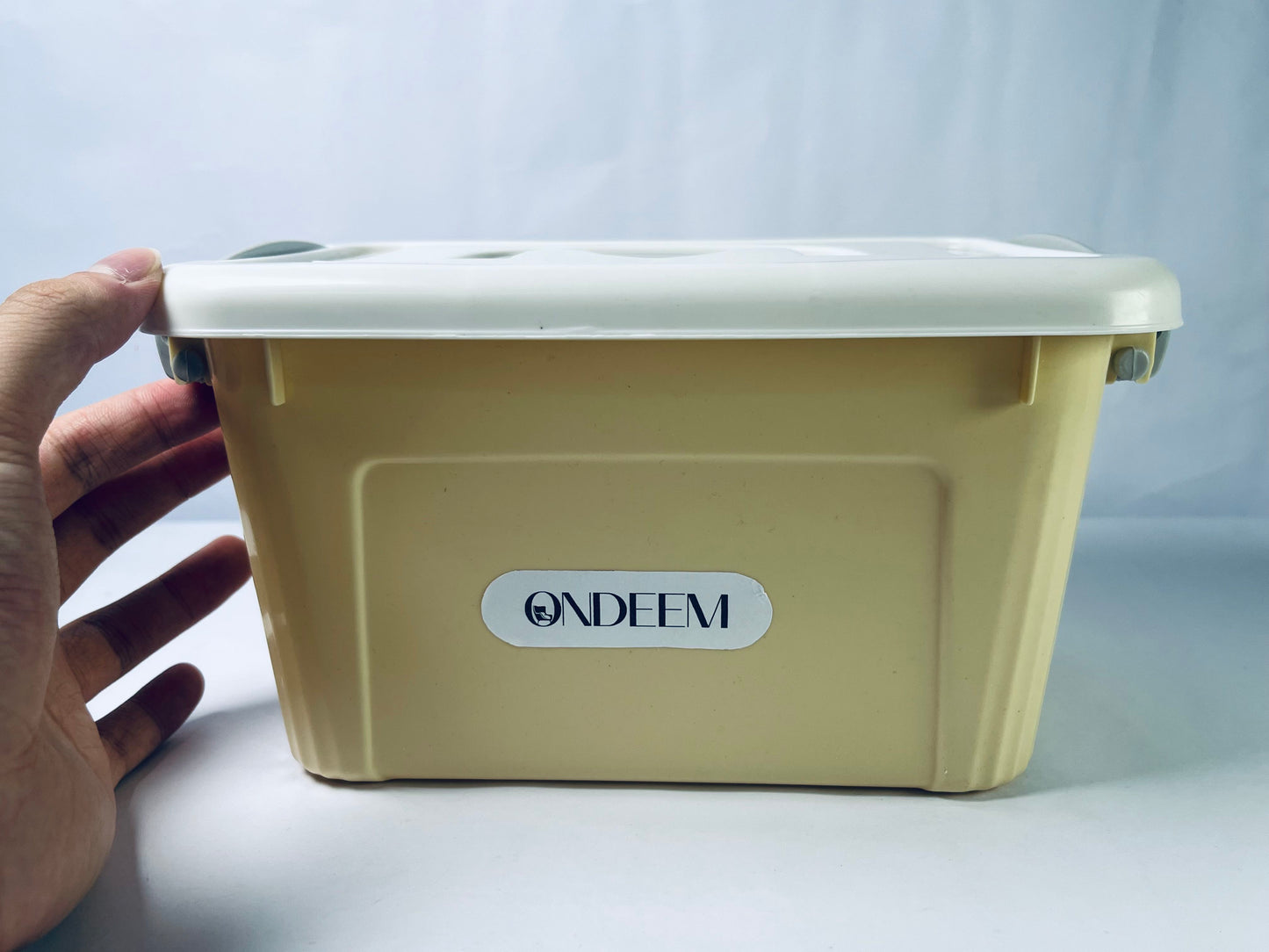 ONDEEM Plastic Storage Bins with Lids Large Storage Box with Handle Stackable Containers for Organizing，Reusable containers for efficient storage