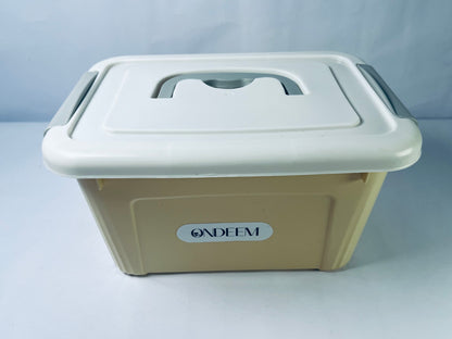 ONDEEM Plastic Storage Bins with Lids Large Storage Box with Handle Stackable Containers for Organizing，Reusable containers for efficient storage