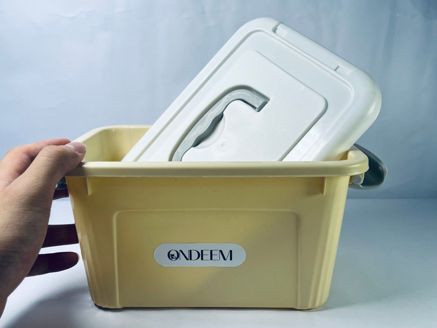 ONDEEM Plastic Storage Bins with Lids Large Storage Box with Handle Stackable Containers for Organizing，Reusable containers for efficient storage