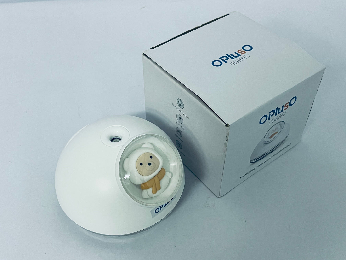 OPlusO Humidifiers White Ultrasonic Cool Mist Humidifier, 1 Gallon Auto Shut-Off for Large Room, Baby Nursery, Bedroom Office, Clear & White