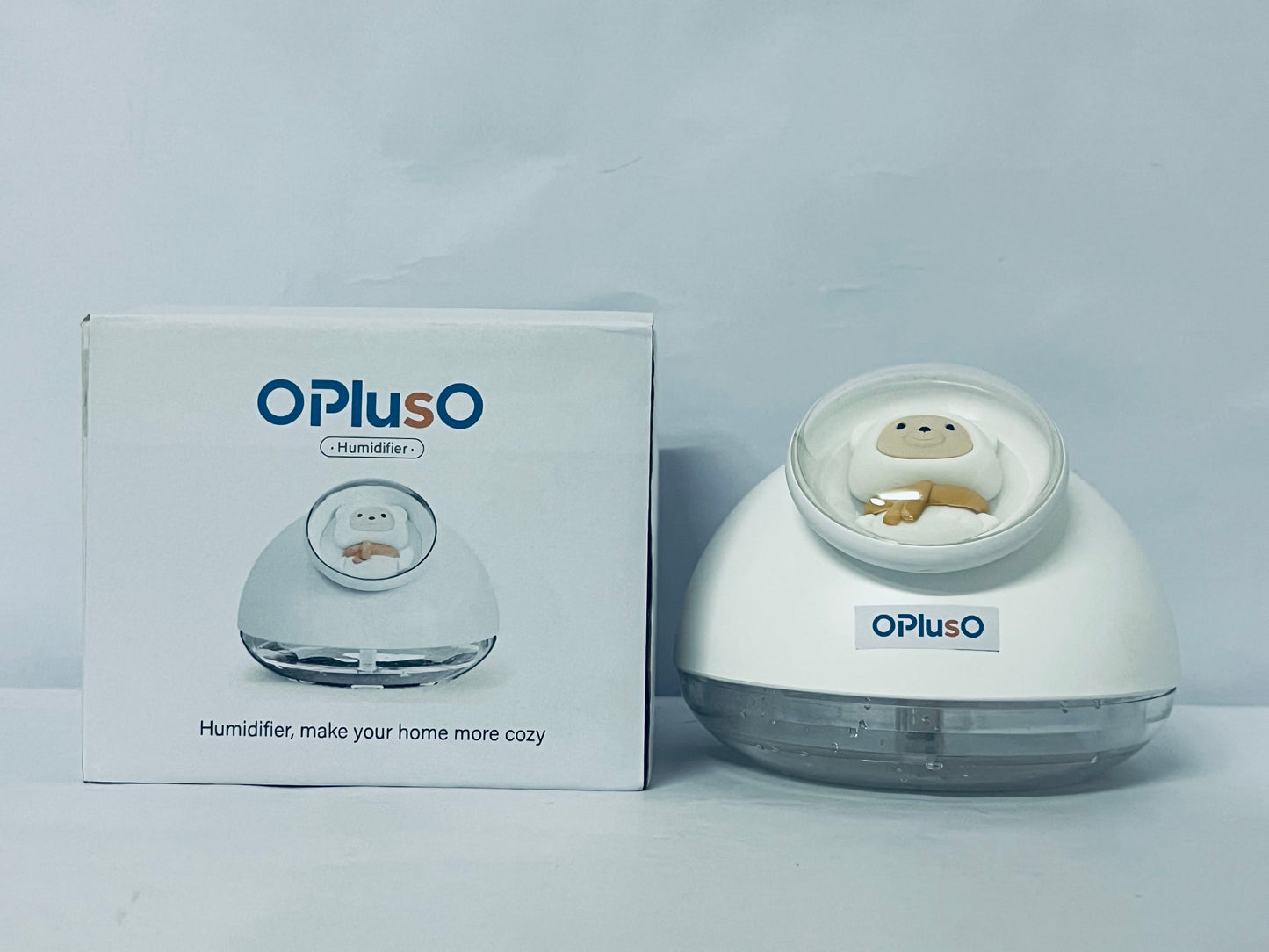 OPlusO Humidifiers White Ultrasonic Cool Mist Humidifier, 1 Gallon Auto Shut-Off for Large Room, Baby Nursery, Bedroom Office, Clear & White