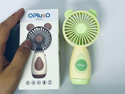 OPlusO Electric fans Mini Handheld Fan Cute Cartoon Animal Fans Soft Foam Blades Battery Powered for Student Panda Kitten