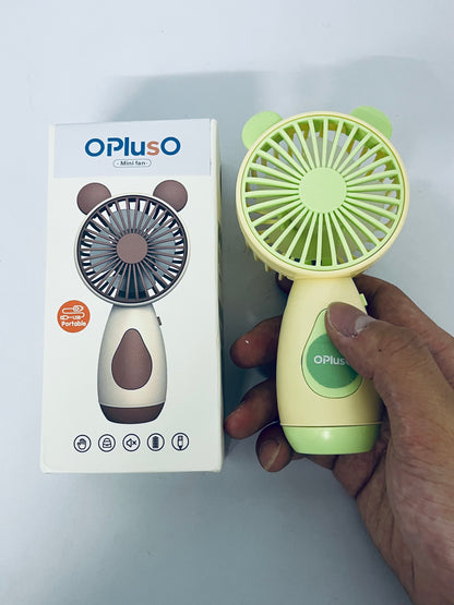 OPlusO Electric fans Mini Handheld Fan Cute Cartoon Animal Fans Soft Foam Blades Battery Powered for Student Panda Kitten
