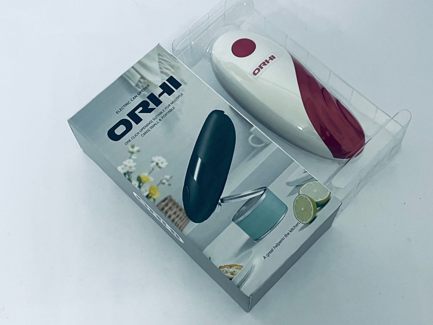 ORHI Electric Can Opener, Effortless One-Touch Operation with Safety Smooth Edge, Battery Powered Automatic Can Opener for All Can Sizes Best for Seniors, Arthritis