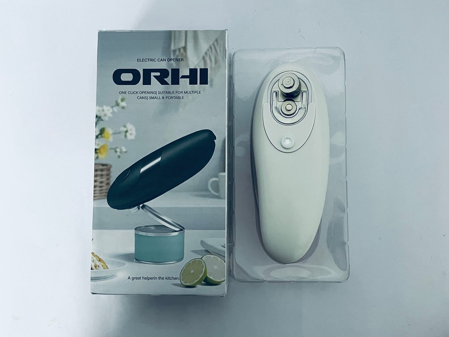 ORHI Electric Can Opener, Effortless One-Touch Operation with Safety Smooth Edge, Battery Powered Automatic Can Opener for All Can Sizes Best for Seniors, Arthritis