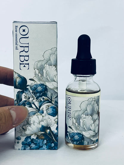 OURBE Rose Essential Oil - 100% Pure Natural Aromatherapy Oil for Diffuser, Skincare, Relaxation (10ml)