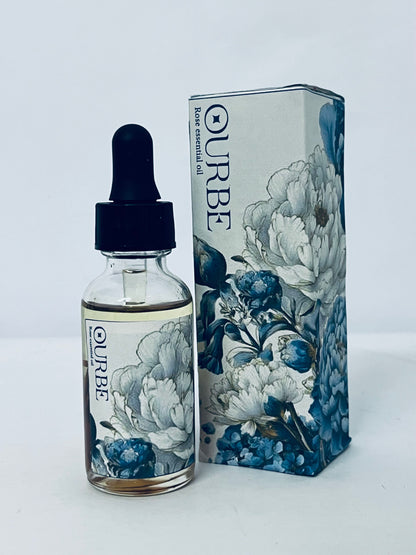 OURBE Rose Essential Oil - 100% Pure Natural Aromatherapy Oil for Diffuser, Skincare, Relaxation (10ml)