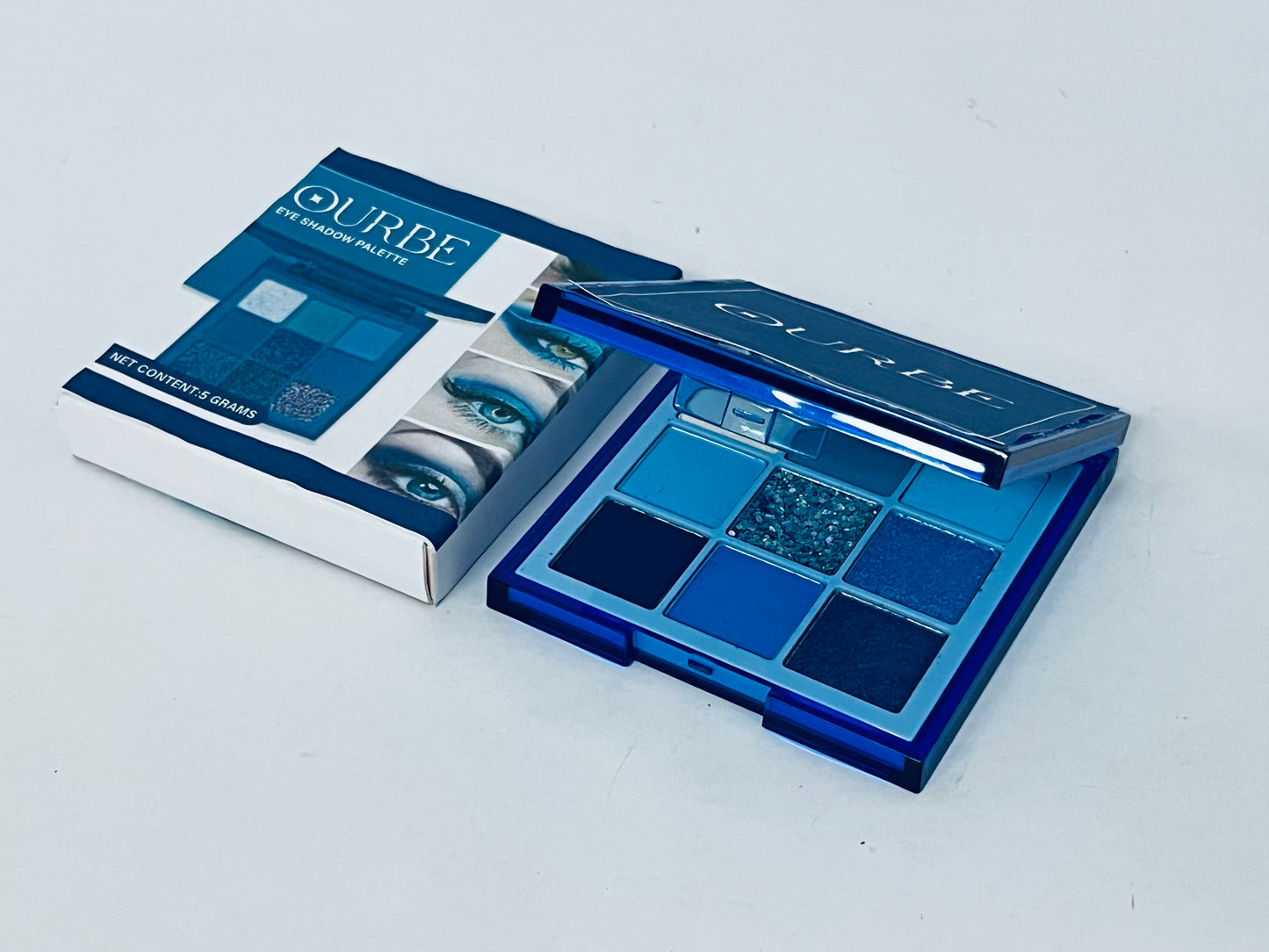 OURBE 9-Color Blue Eyeshadow Palette - Matte, Shimmer & Glitter Finishes, Highly Pigmented Long-Lasting Eye Shadow for Daily & Party Looks