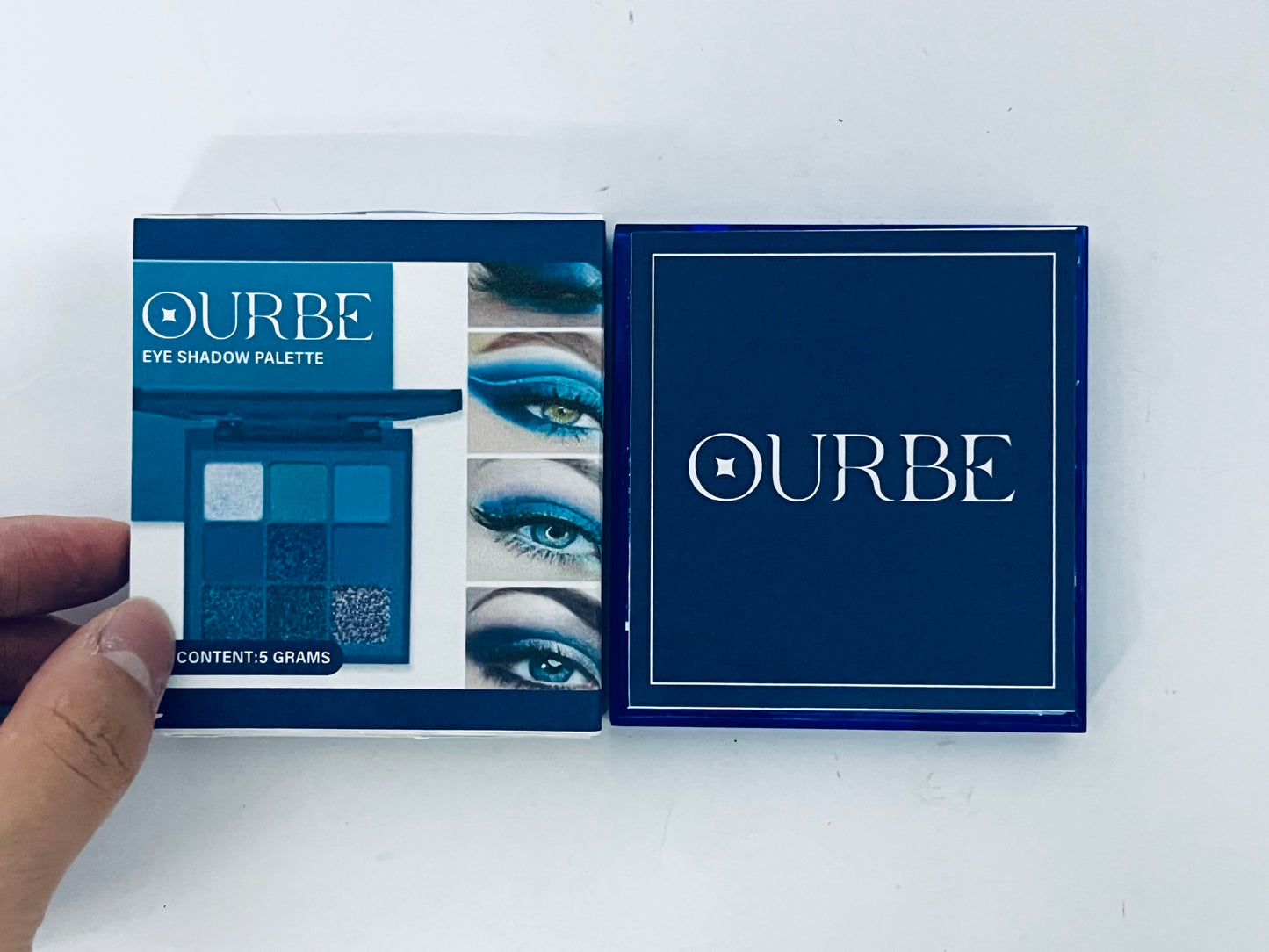 OURBE 9-Color Blue Eyeshadow Palette - Matte, Shimmer & Glitter Finishes, Highly Pigmented Long-Lasting Eye Shadow for Daily & Party Looks