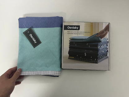 【Oasisky Color-Block Bed Sheets】—— Warm & Comfortable Sleep Experience