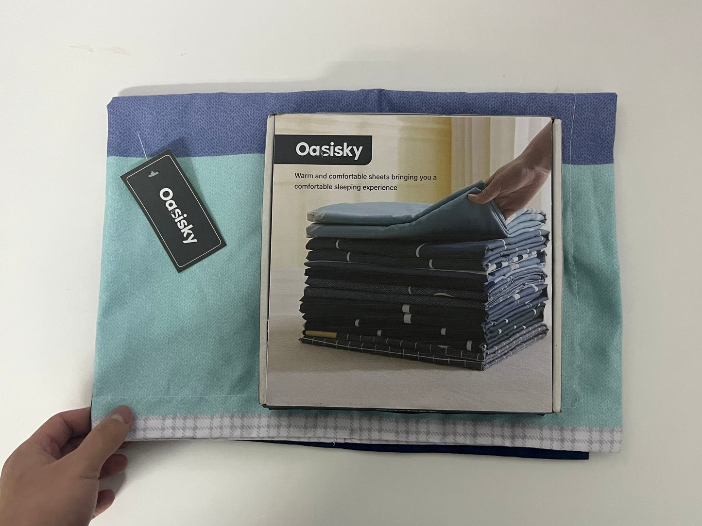 【Oasisky Color-Block Bed Sheets】—— Warm & Comfortable Sleep Experience