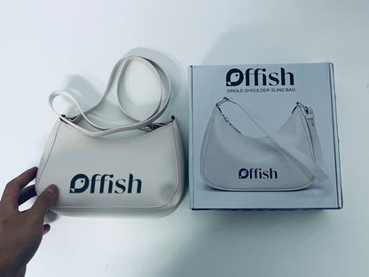 Offish Stylish Single-Shoulder Sling Bag, Retro Minimalist Versatile High-Quality Leather Crossbody Bag for Women, Daily Commute & Casual Storage