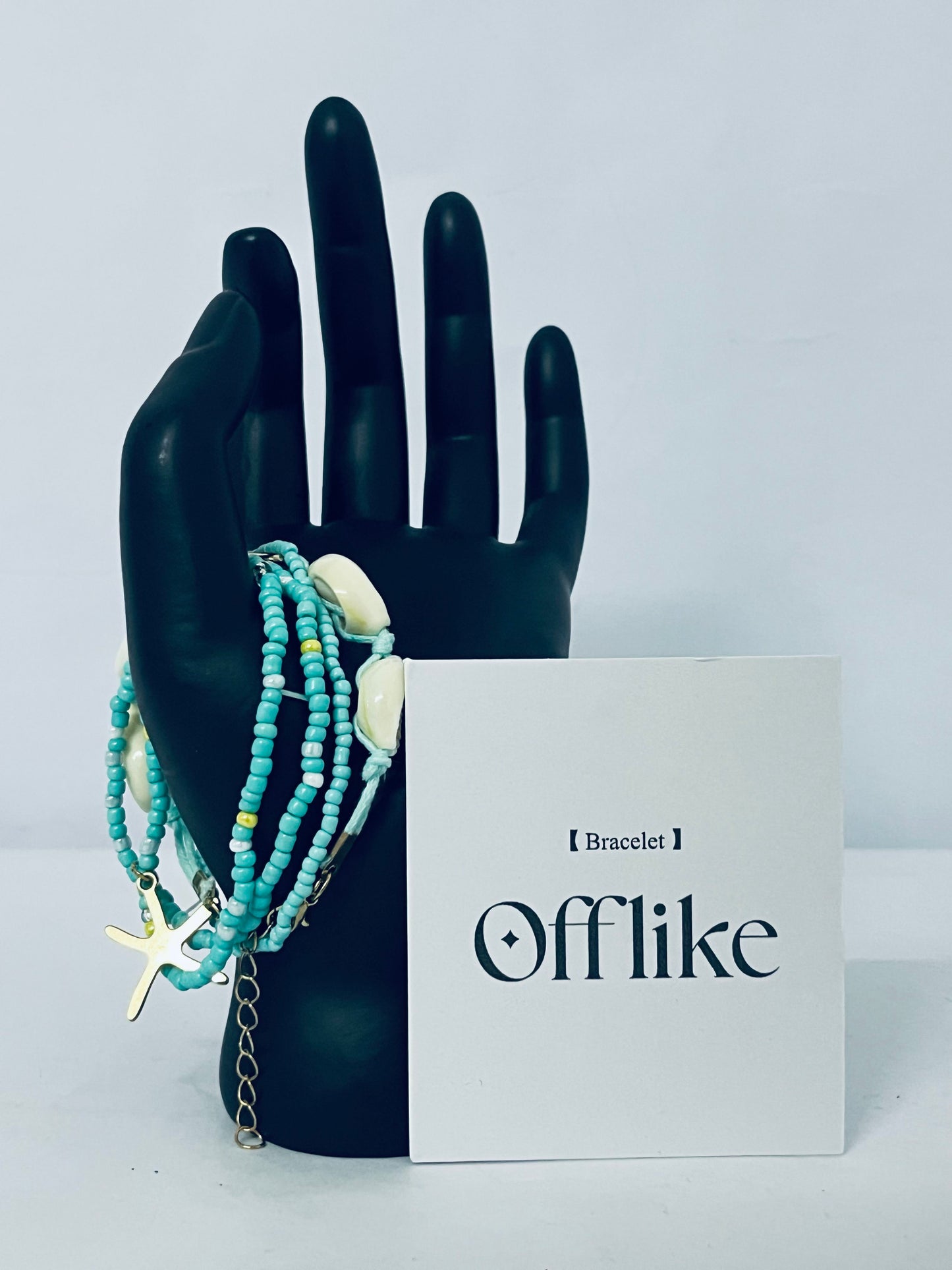 Offlike Bohemian Starfish Bracelets for Women - Adjustable Stackable Beach Bracelets, Handmade Stretchy Beaded Summer Jewelry, Perfect for Surf & Waterproof Fun