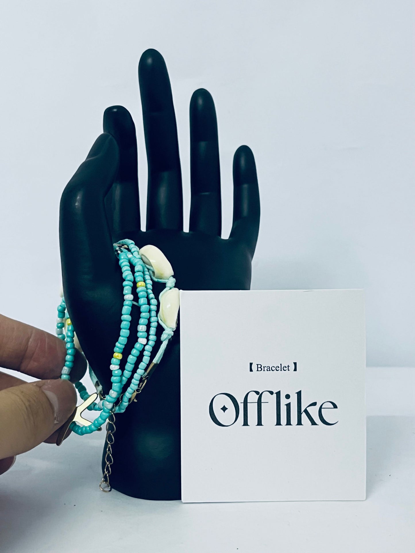 Offlike Bohemian Starfish Bracelets for Women - Adjustable Stackable Beach Bracelets, Handmade Stretchy Beaded Summer Jewelry, Perfect for Surf & Waterproof Fun
