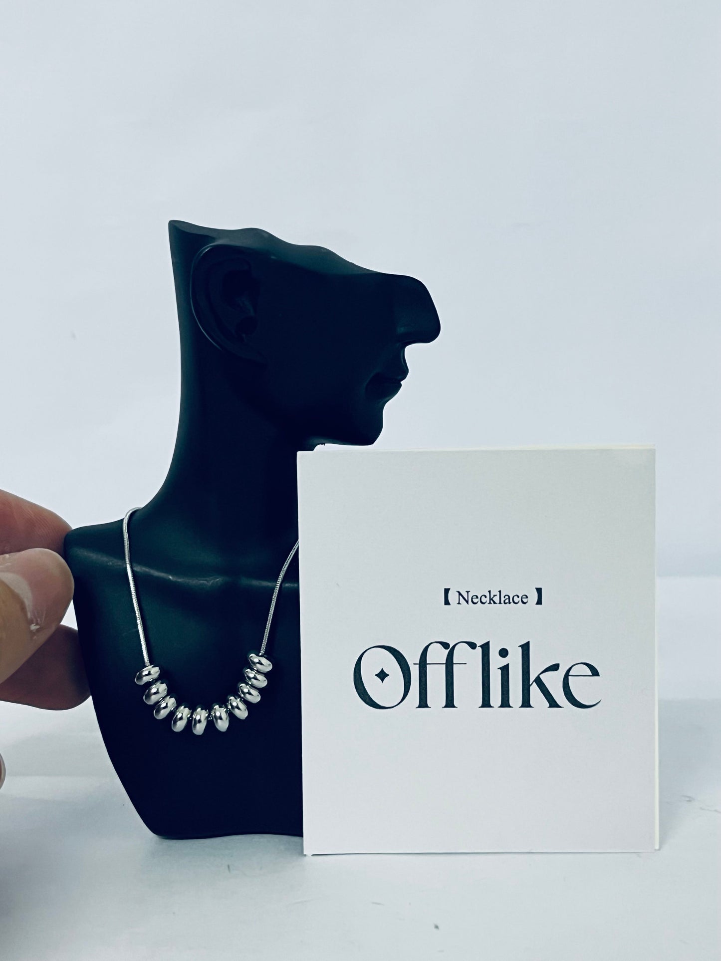 Offlike 14K gold plated necklace with rolling ring pendant • 19 inch colorfast stainless steel jewelry