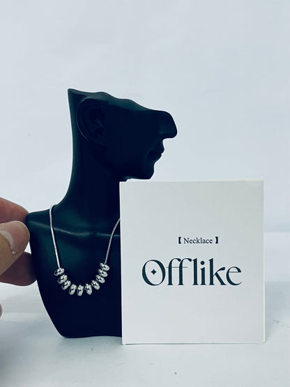Offlike 14K gold plated necklace with rolling ring pendant • 19 inch colorfast stainless steel jewelry