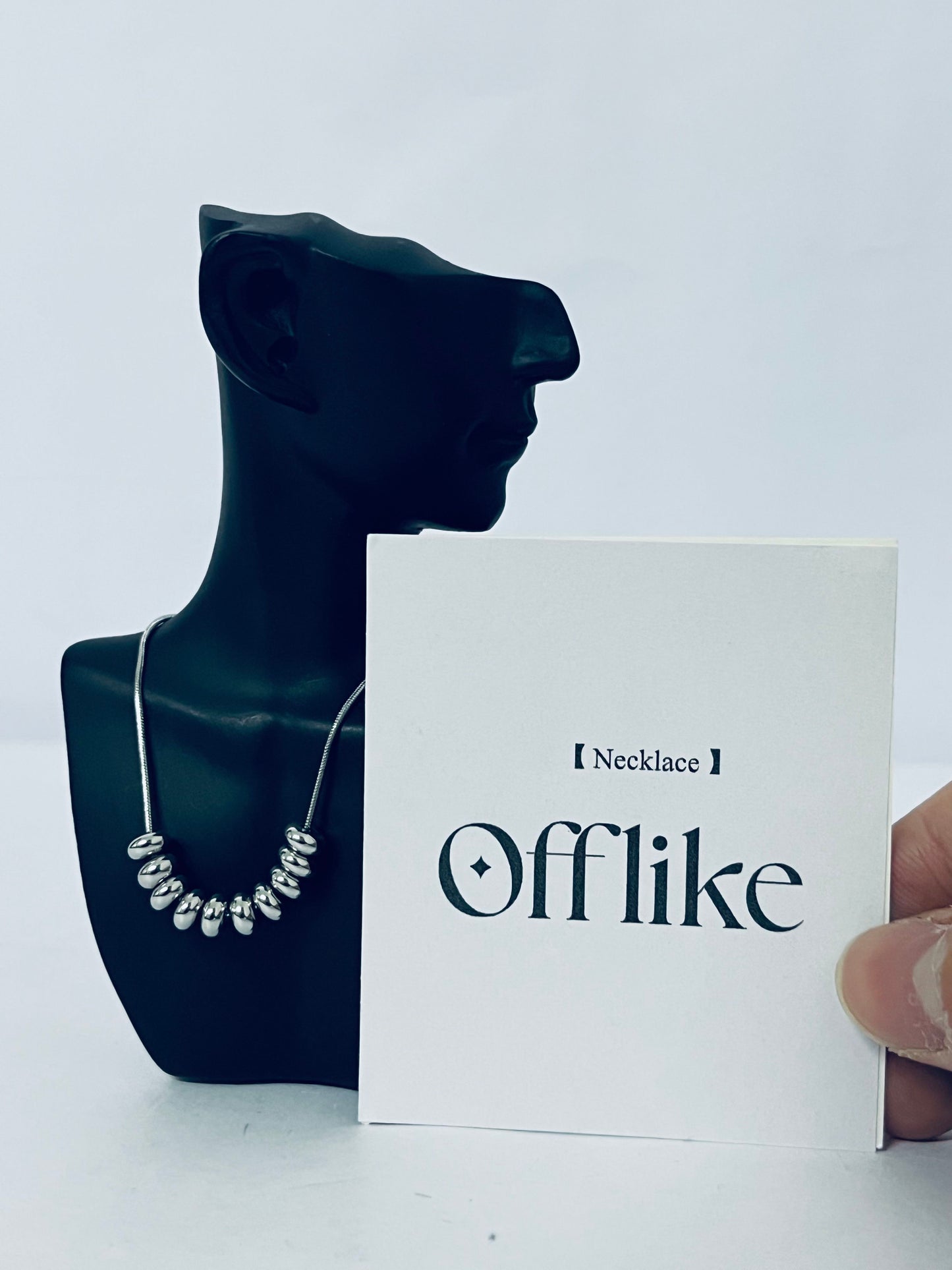 Offlike 14K gold plated necklace with rolling ring pendant • 19 inch colorfast stainless steel jewelry