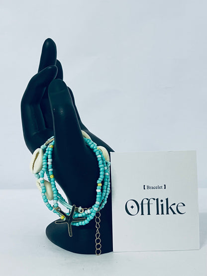 Offlike Bohemian Starfish Bracelets for Women - Adjustable Stackable Beach Bracelets, Handmade Stretchy Beaded Summer Jewelry, Perfect for Surf & Waterproof Fun