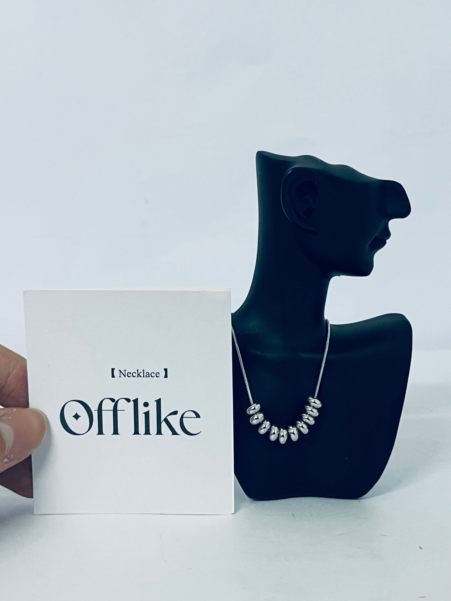 Offlike 14K gold plated necklace with rolling ring pendant • 19 inch colorfast stainless steel jewelry