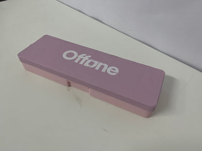 【Offone Pen boxes】——Offone Two-Tone Silicone Pencil Case - Macaron Pink, Large Capacity, Shockproof Stationery Organizer for Students