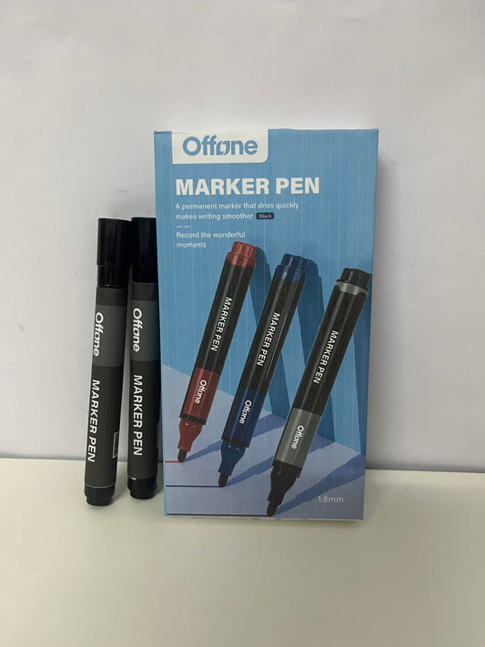 【Offone Marker pens】——Offone Quick-Dry Permanent Markers - 1.8mm Precision Tip, Waterproof Black Markers for School & Office