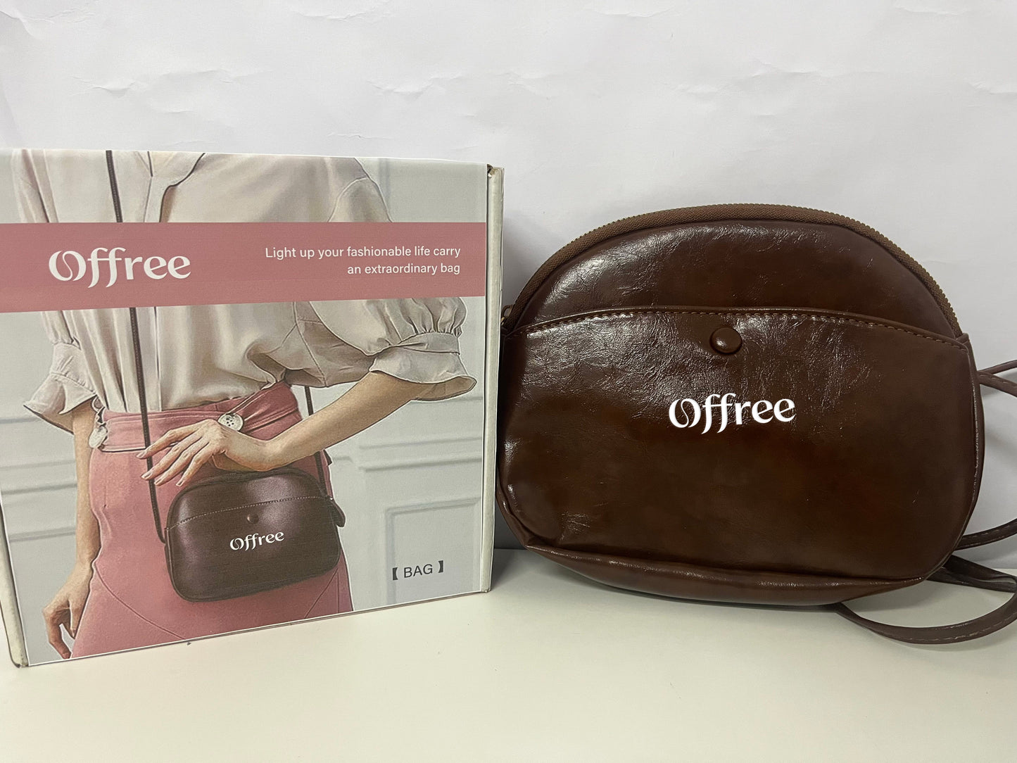 [Offree Crossbody bags]—— Offree Vintage Waxed Leather Crossbody Bag - Versatile Commute Shoulder Bag