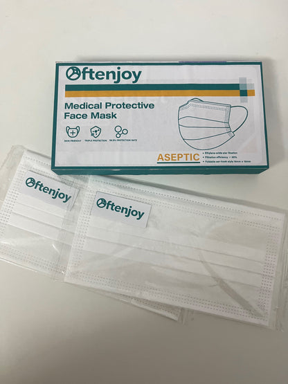 [Oftenjoy Protective face masks for medical use]——Medical Protective Face Mask - Sterile Individually Wrapped, Bacterial Filtration Rate ≥98%