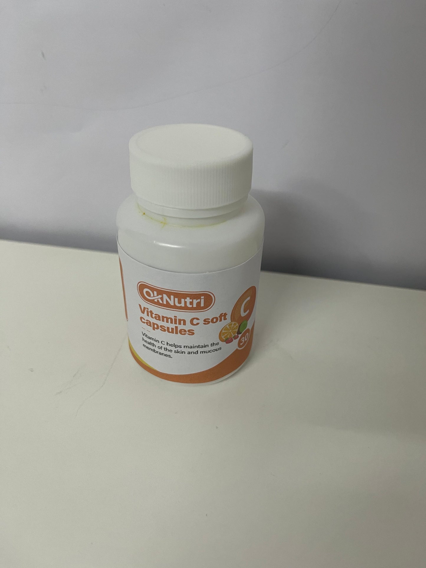 OkNutri Vitamin C Soft Capsules, 30 Count - Support Skin & Mucous Membrane Health, Your Daily Vitamin C Supplement