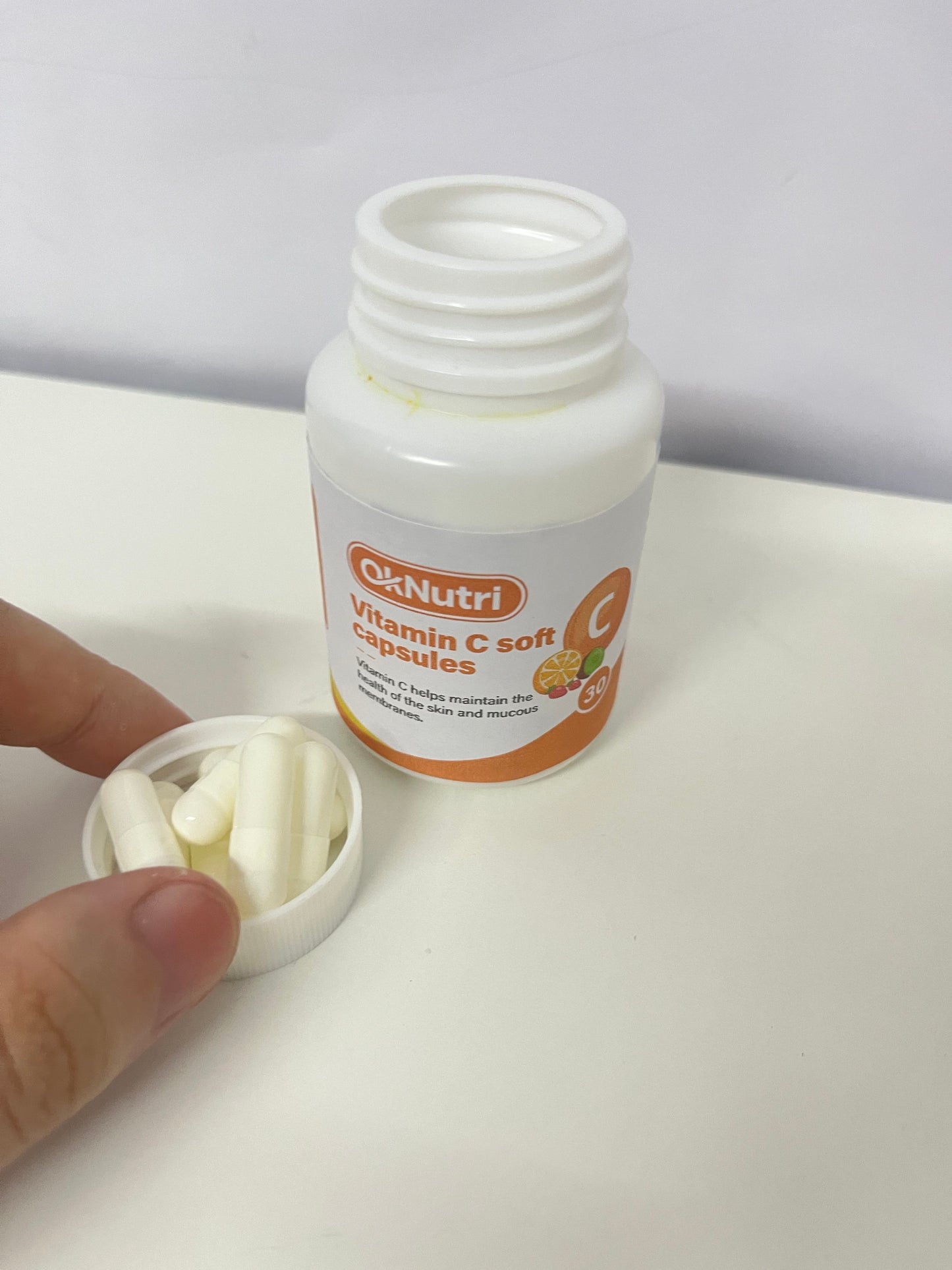 OkNutri Vitamin C Soft Capsules, 30 Count - Support Skin & Mucous Membrane Health, Your Daily Vitamin C Supplement