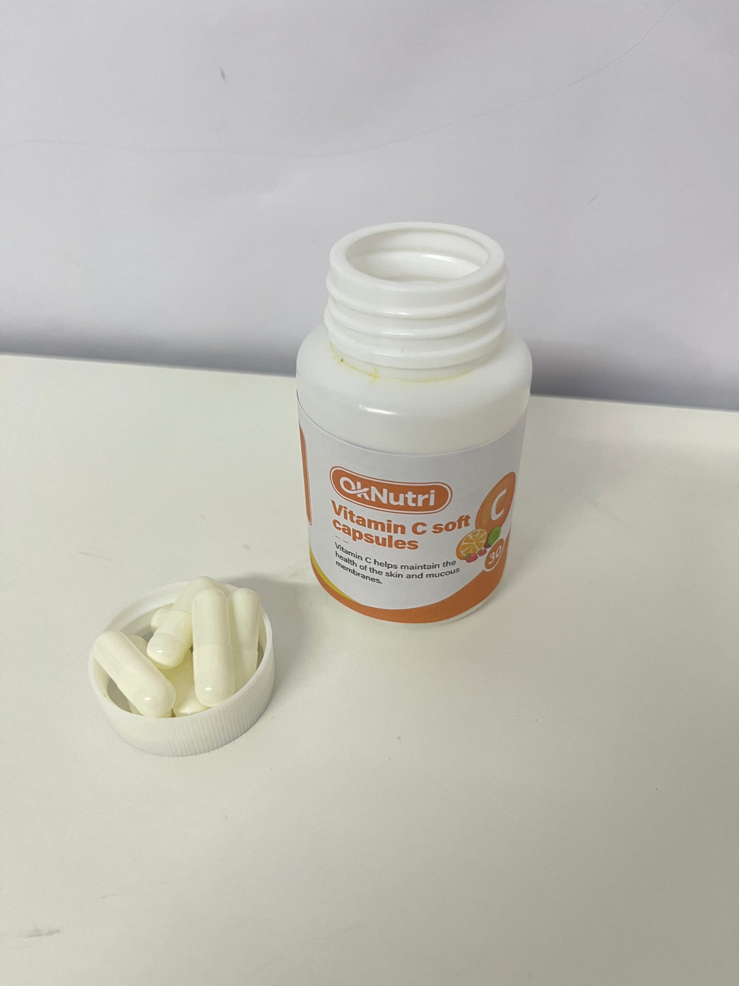 OkNutri Vitamin C Soft Capsules, 30 Count - Support Skin & Mucous Membrane Health, Your Daily Vitamin C Supplement