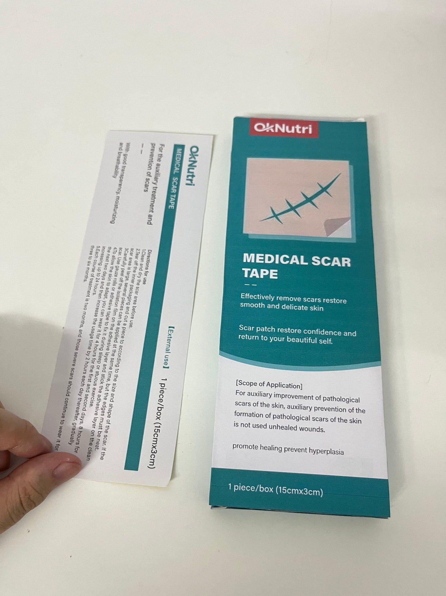 OkNutri Medical Scar Tape, Effectively Remove Scars & Prevent Hyperplasia, Restore Smooth Delicate Skin