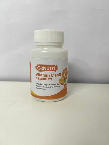 OkNutri Vitamin C Soft Capsules, 30 Count - Support Skin & Mucous Membrane Health, Your Daily Vitamin C Supplement