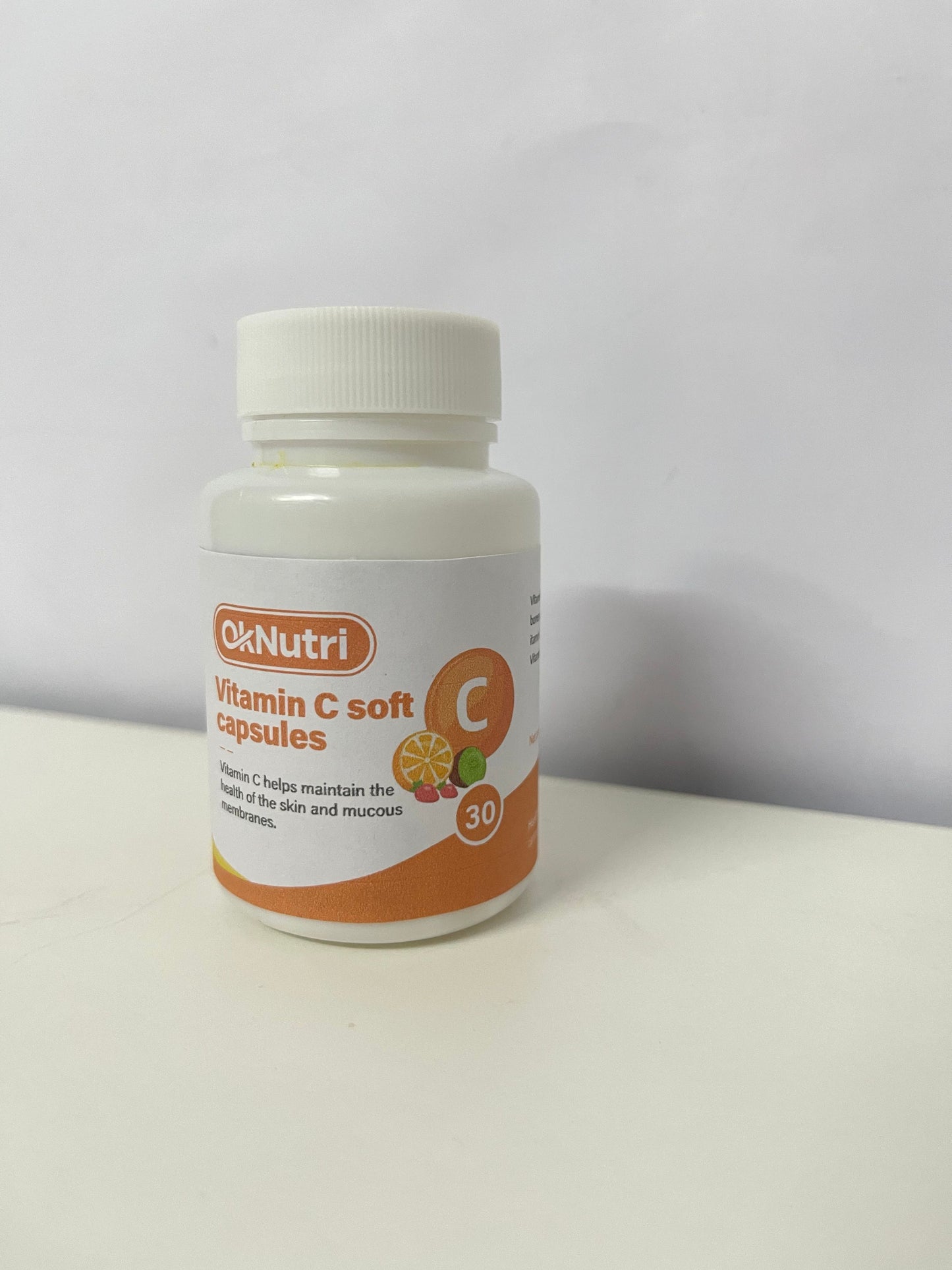 OkNutri Vitamin C Soft Capsules, 30 Count - Support Skin & Mucous Membrane Health, Your Daily Vitamin C Supplement