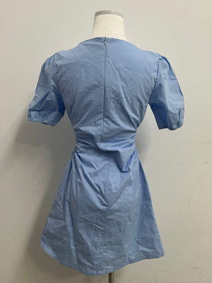 Okjoy Dresses Light Blue Puff - Sleeve Dress - A Perfect Encounter of Sweetness and Elegance