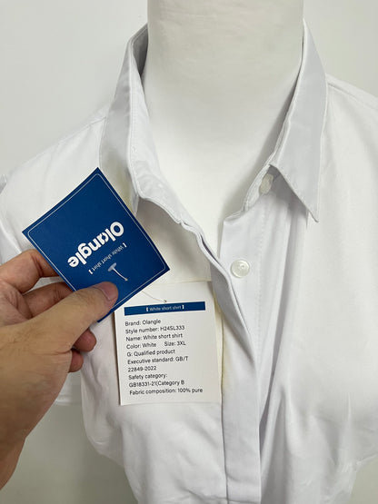 Olangle Chemises Womens Stain Shield Dress Shirts Wrinkle Free Short Sleeve