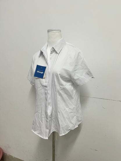 Olangle Chemises Womens Stain Shield Dress Shirts Wrinkle Free Short Sleeve