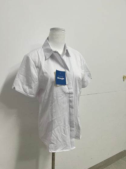 Olangle Chemises Womens Stain Shield Dress Shirts Wrinkle Free Short Sleeve