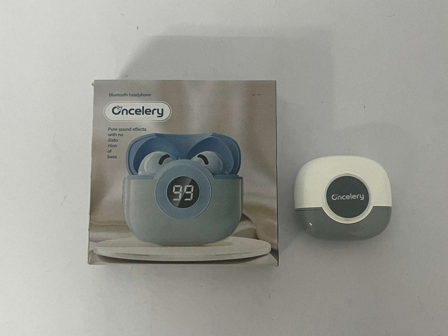 Oncelery Bluetooth Headphones True Wireless Earbuds 50H Playback LED Power Display Earphones with Wireless Charging Case