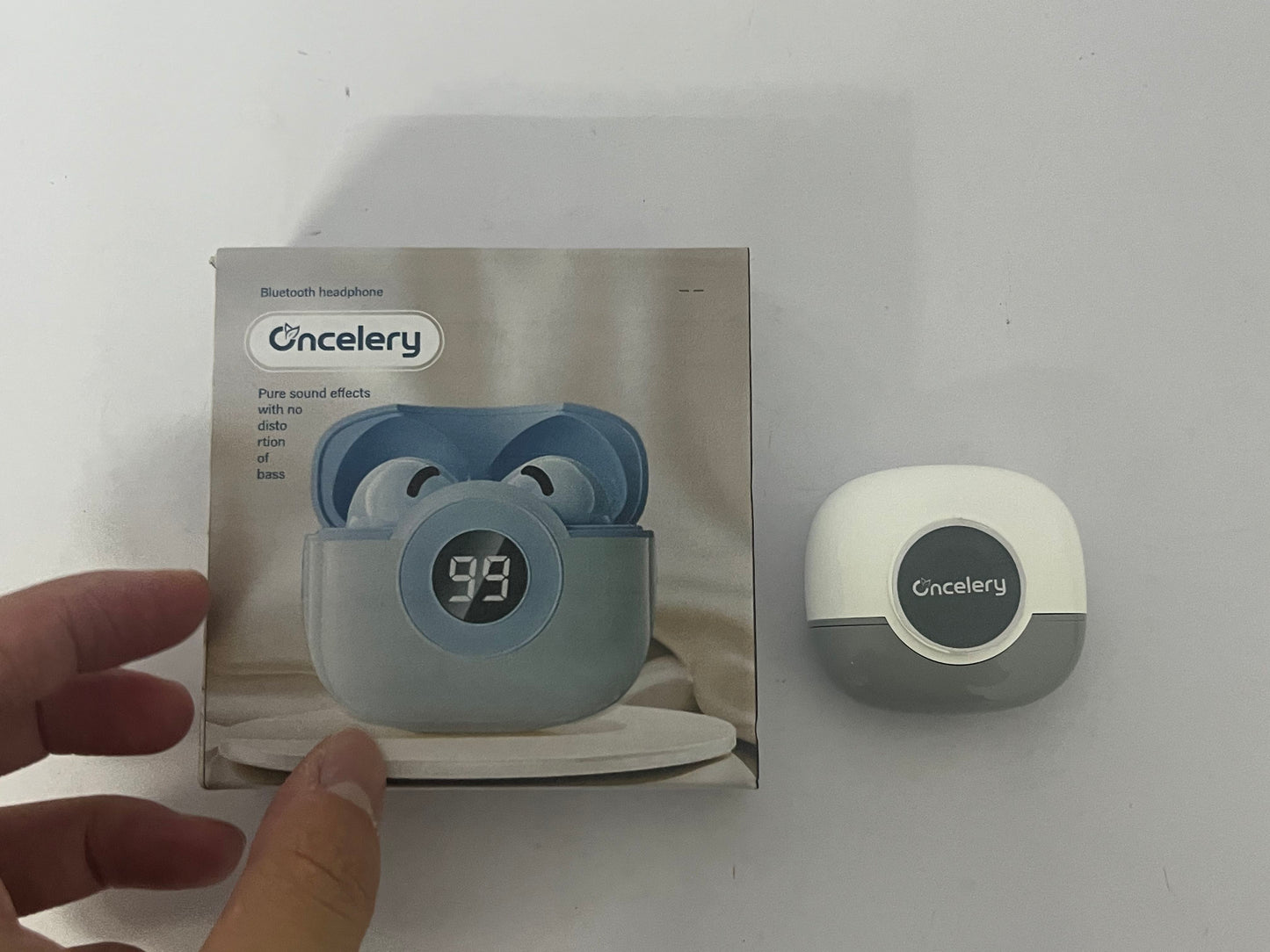 Oncelery Bluetooth Headphones True Wireless Earbuds 50H Playback LED Power Display Earphones with Wireless Charging Case