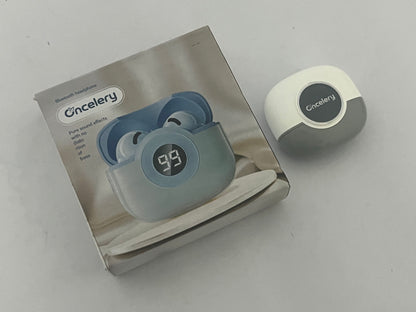 Oncelery Bluetooth Headphones True Wireless Earbuds 50H Playback LED Power Display Earphones with Wireless Charging Case