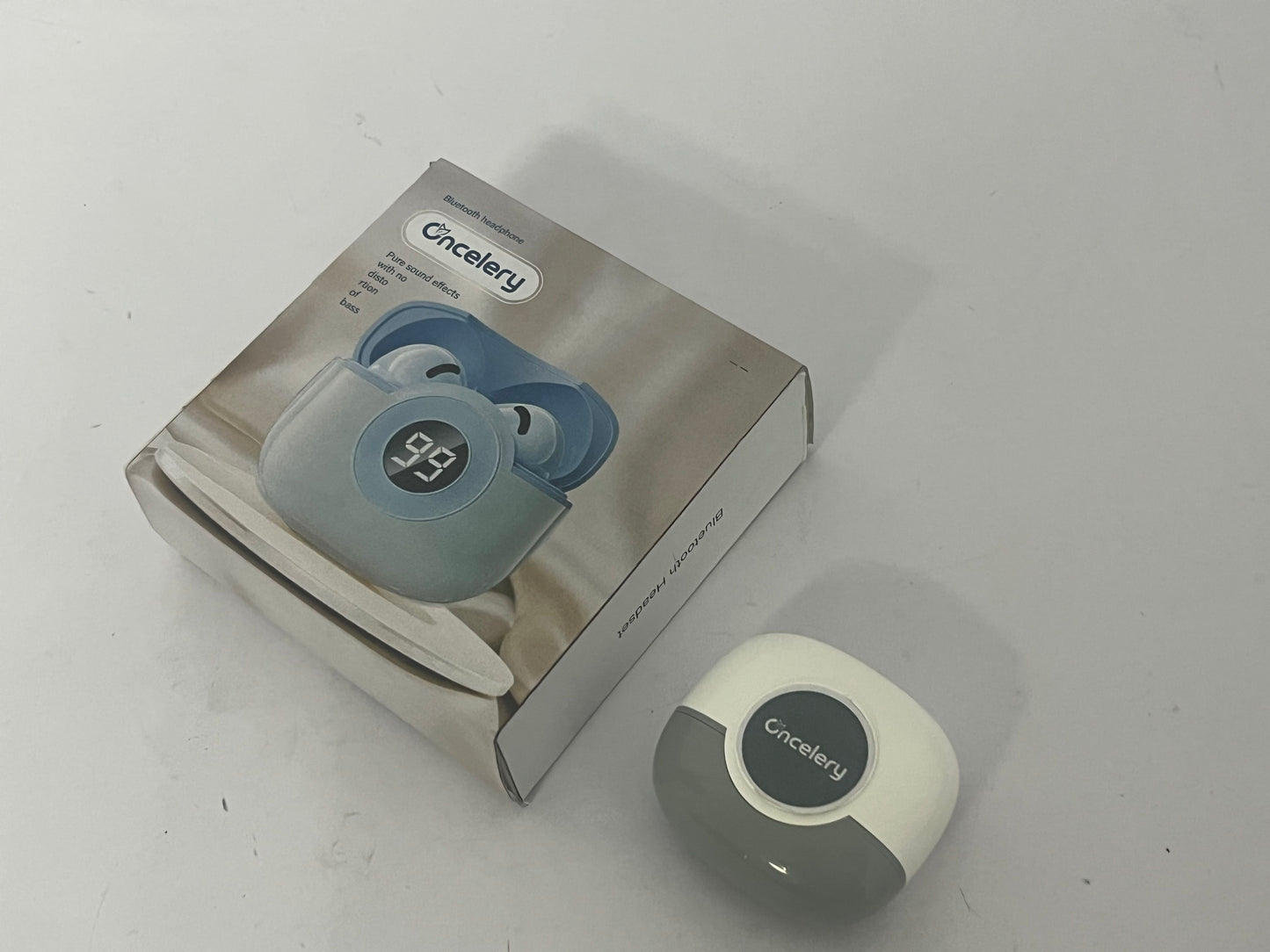 Oncelery Bluetooth Headphones True Wireless Earbuds 50H Playback LED Power Display Earphones with Wireless Charging Case