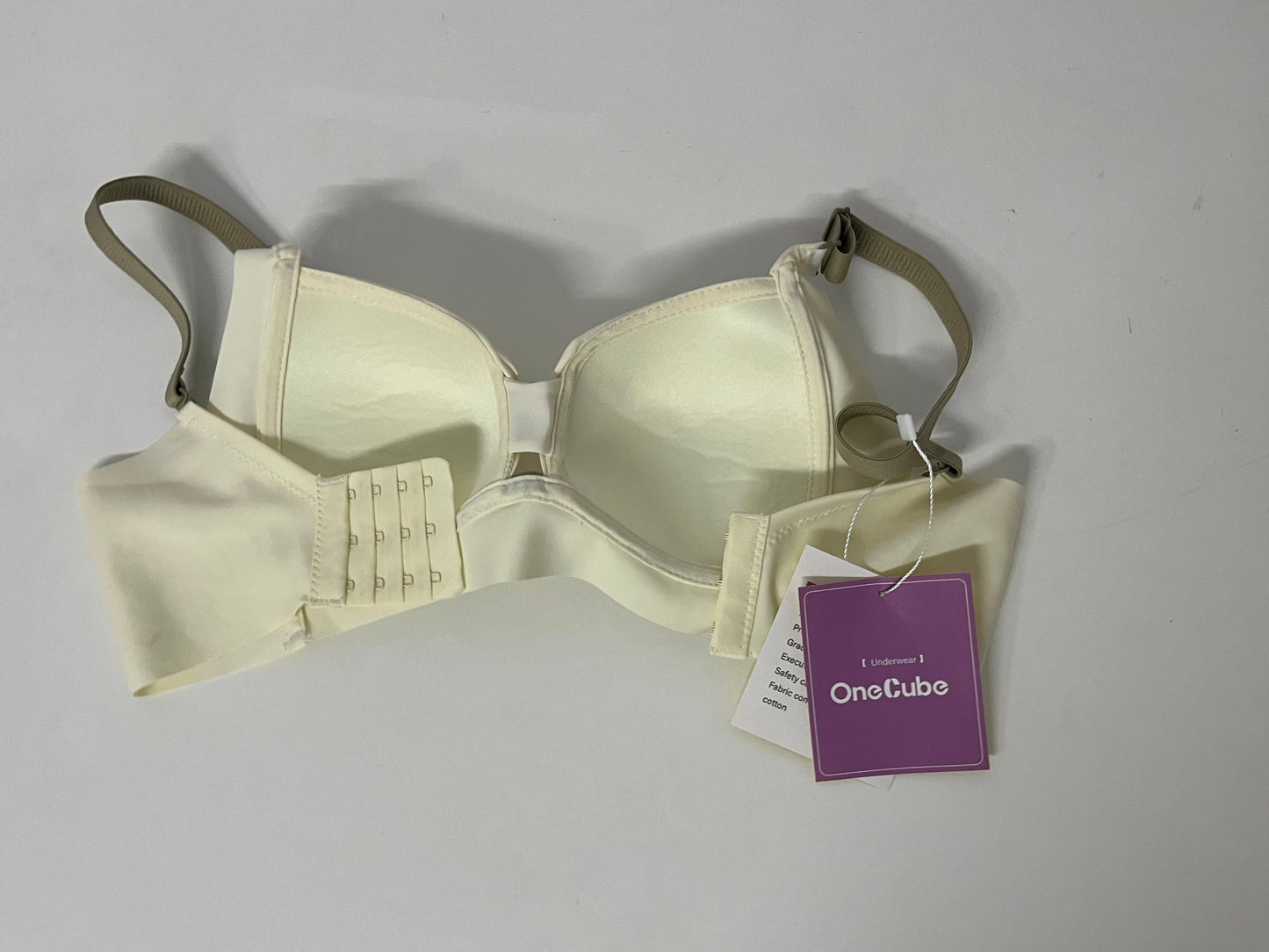 [OneCube Bras]-Cream White Wireless Bra - Comfortable, Supportive & Breathable Lingerie