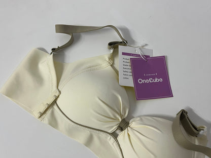 [OneCube Bras]-Cream White Wireless Bra - Comfortable, Supportive & Breathable Lingerie