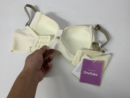 [OneCube Bras]-Cream White Wireless Bra - Comfortable, Supportive & Breathable Lingerie