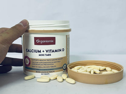Organismix Calcium + Vitamin D Mini Tabs, 300 Count | Supports Healthy Teeth, Bone Density & Osteoporosis Prevention