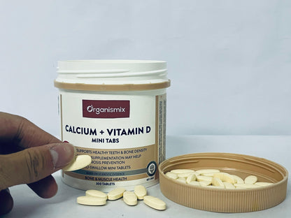 Organismix Calcium + Vitamin D Mini Tabs, 300 Count | Supports Healthy Teeth, Bone Density & Osteoporosis Prevention