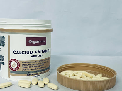 Organismix Calcium + Vitamin D Mini Tabs, 300 Count | Supports Healthy Teeth, Bone Density & Osteoporosis Prevention