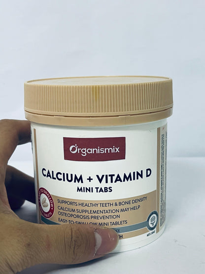 Organismix Calcium + Vitamin D Mini Tabs, 300 Count | Supports Healthy Teeth, Bone Density & Osteoporosis Prevention